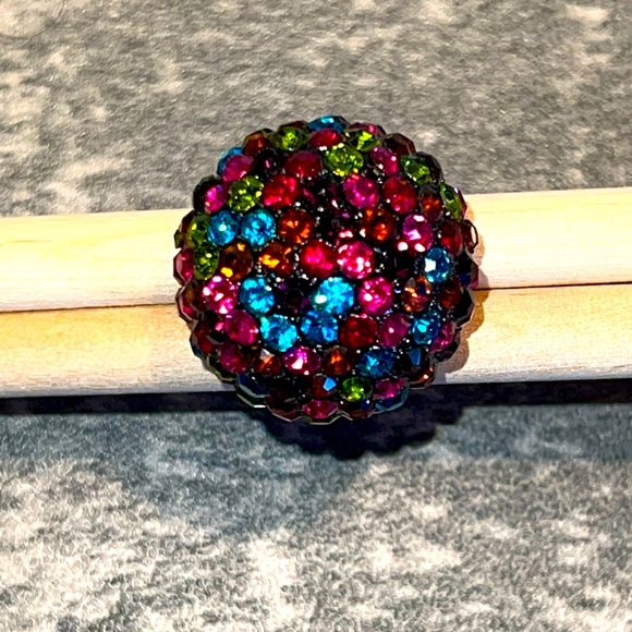 Colorful Round Statement Ring - Picture 2 of 3